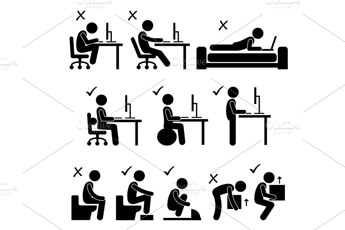 Human Body Posture Stick Figure Icon, an Icon by Leremy Stick Figures