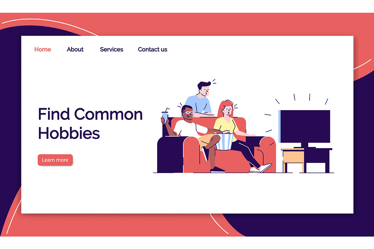 Common hobbies landing page template, a Landing Page Template by IMG Visuals