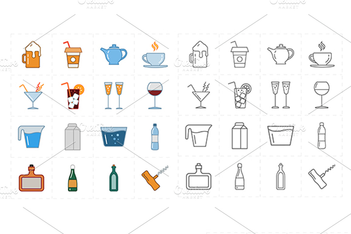 16 modern flat bar icons, an Icon by Anton (Photo 1 of 3)
