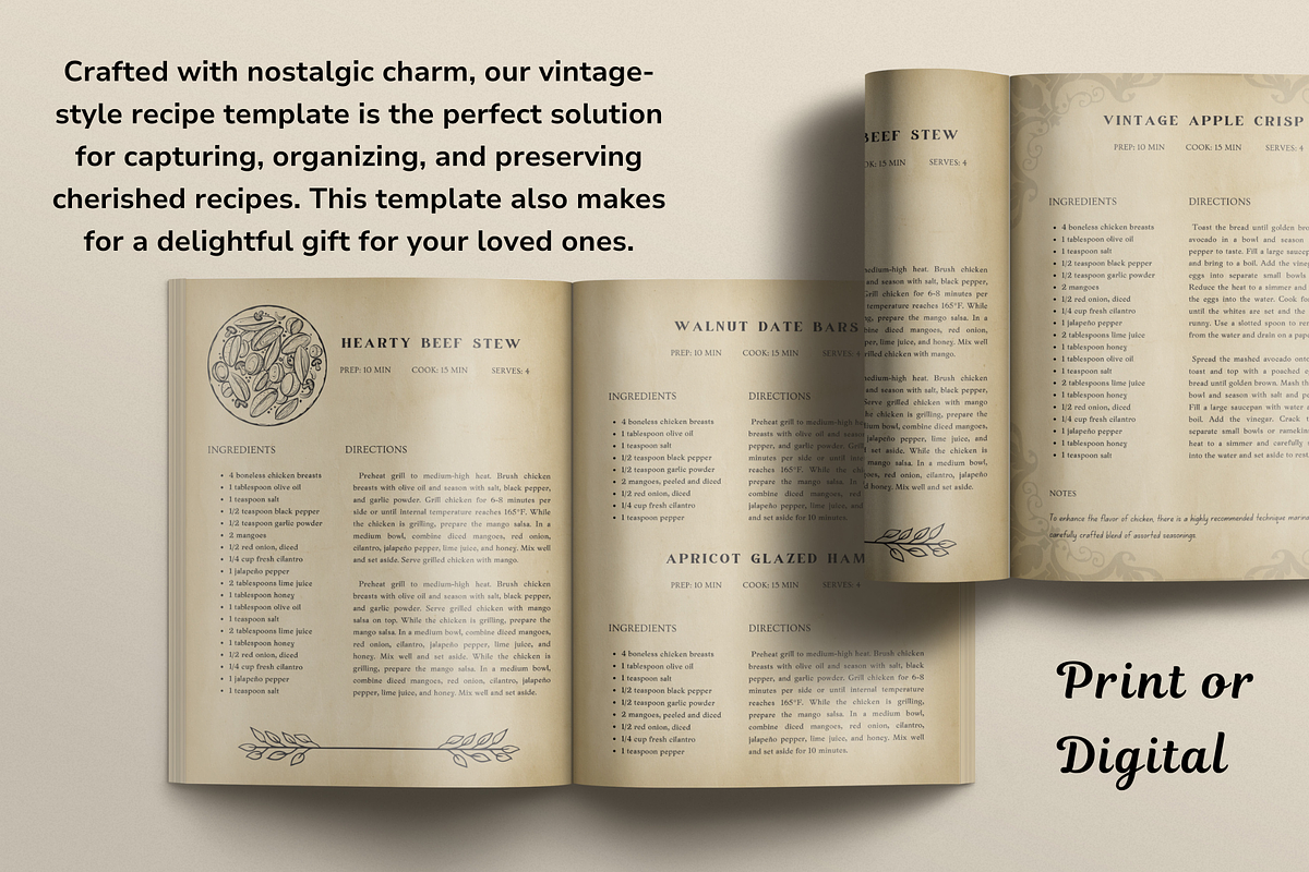 Vintage Recipe Template Canva, a Templates & Theme by OrganizationOasisRo (Photo 8 of 10)