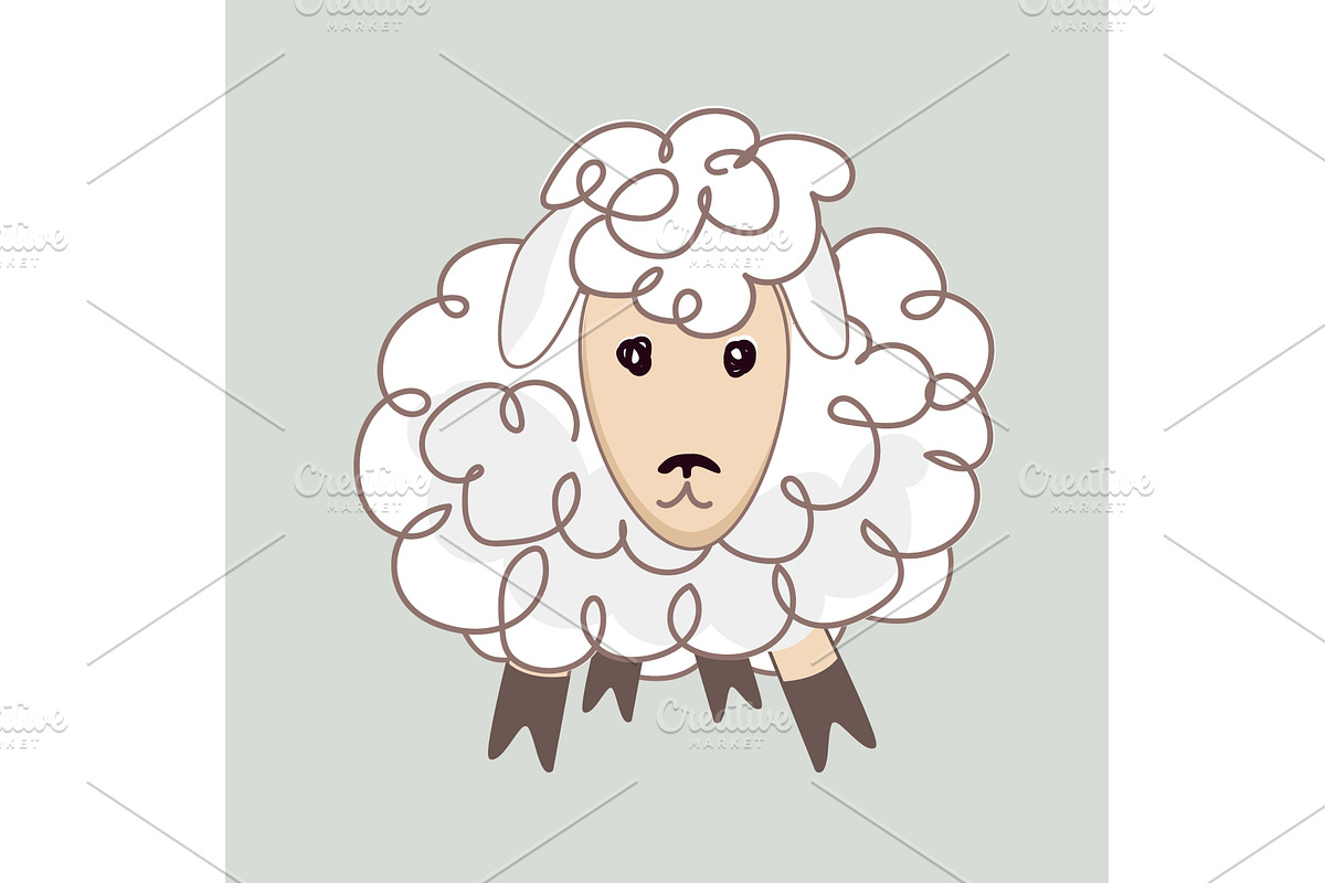 Cute baby sheep in doodle, an Animal Illustration by Toltemara