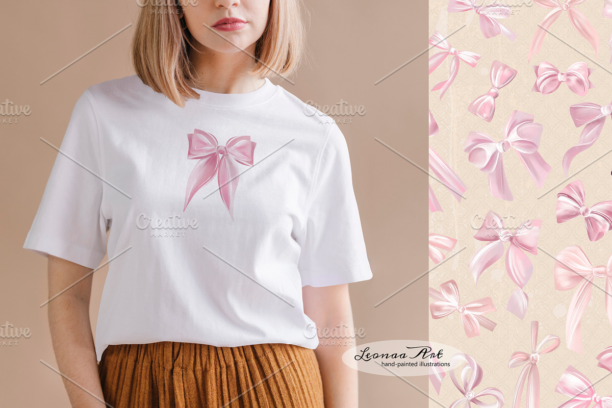 Bows Watercolor Clipart Collection, a Decorative Illustration by Leonaa art (Photo 5 of 9)