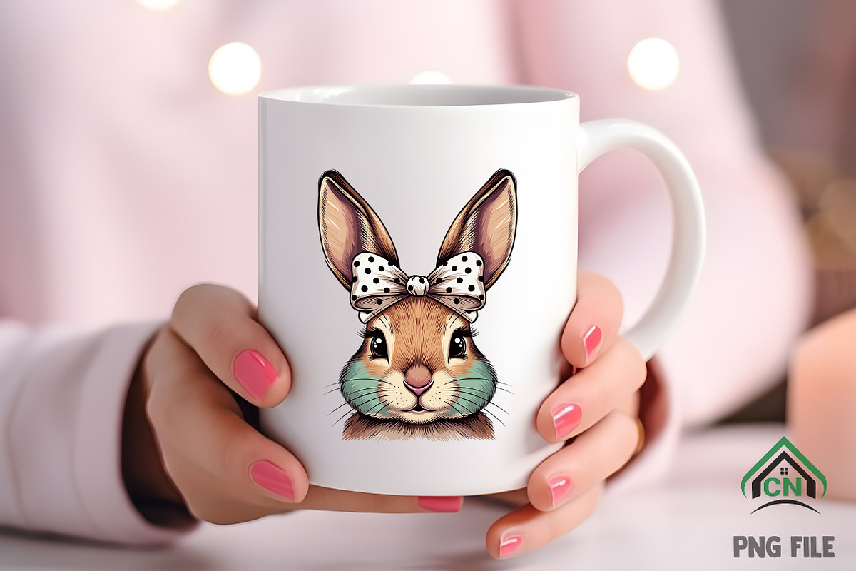 Coquette Bunny Bow Easter PNG, an Illustration by Craft Nest (Photo 4 of 6)