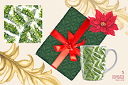 Red Poinsettia, Christmas watercolor, an Illustration by EL_SUHOVA (Thumbnail 12 of 18)