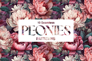 10 Watercolor Peonies Patterns, a Pattern Graphic by Motifs (Thumbnail 10 of 12)