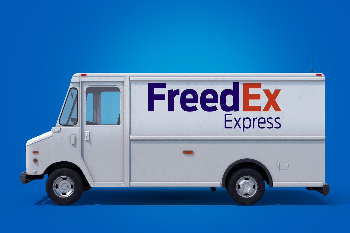 Mock-up Post Office Truck, a Product Mockup by rogeriomarcos (Photo 1 of 8)