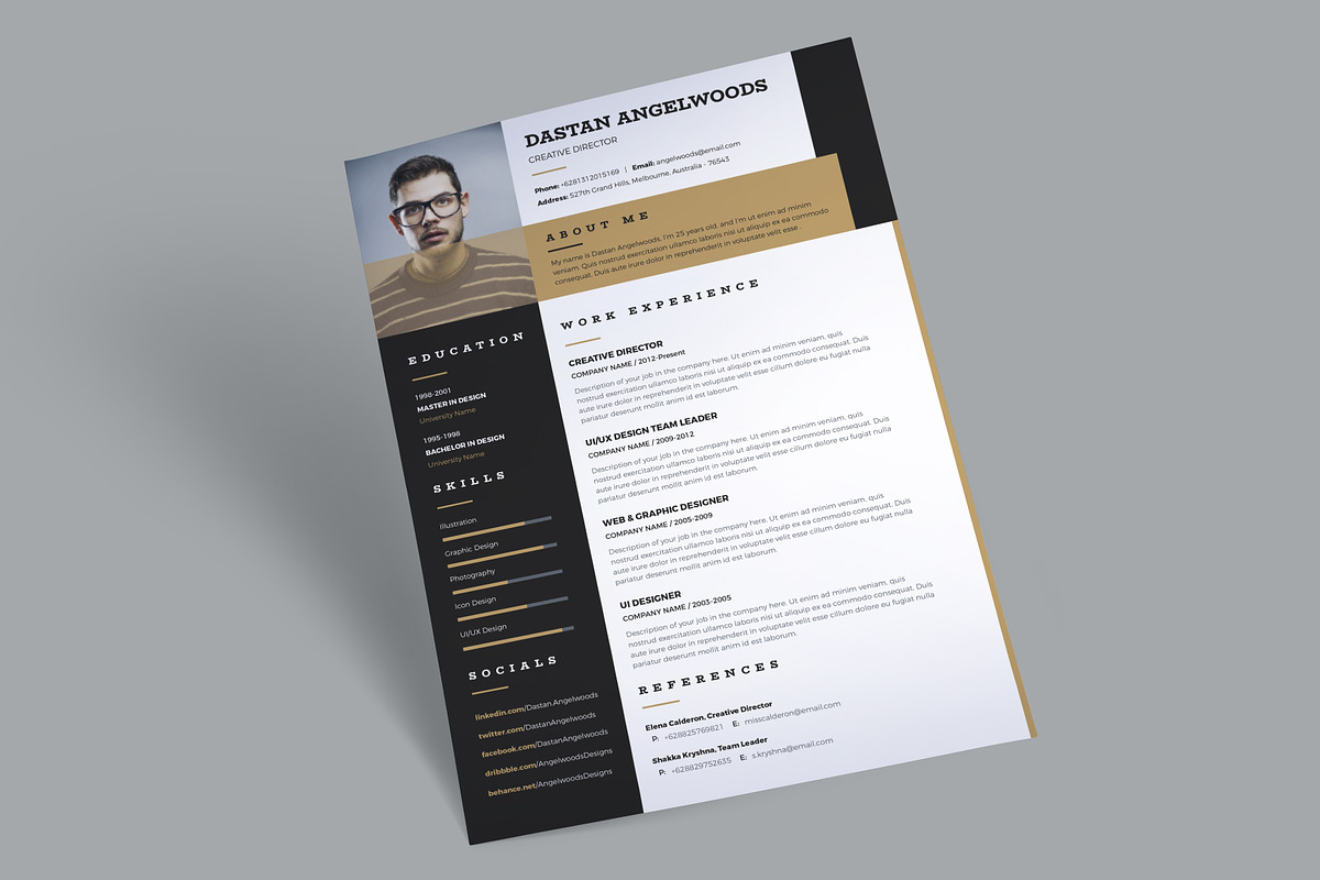 Dastan Angelwoods Resume (3 Pages), a Resume Template by Marco Zenki (Photo 3 of 5)
