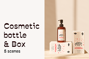 Cosmetic Bottle And Box Mockup Set