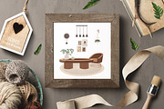 Boho Furniture set. Scene creator, a Decorative Illustration by ApetekMarket (Thumbnail 8 of 8)