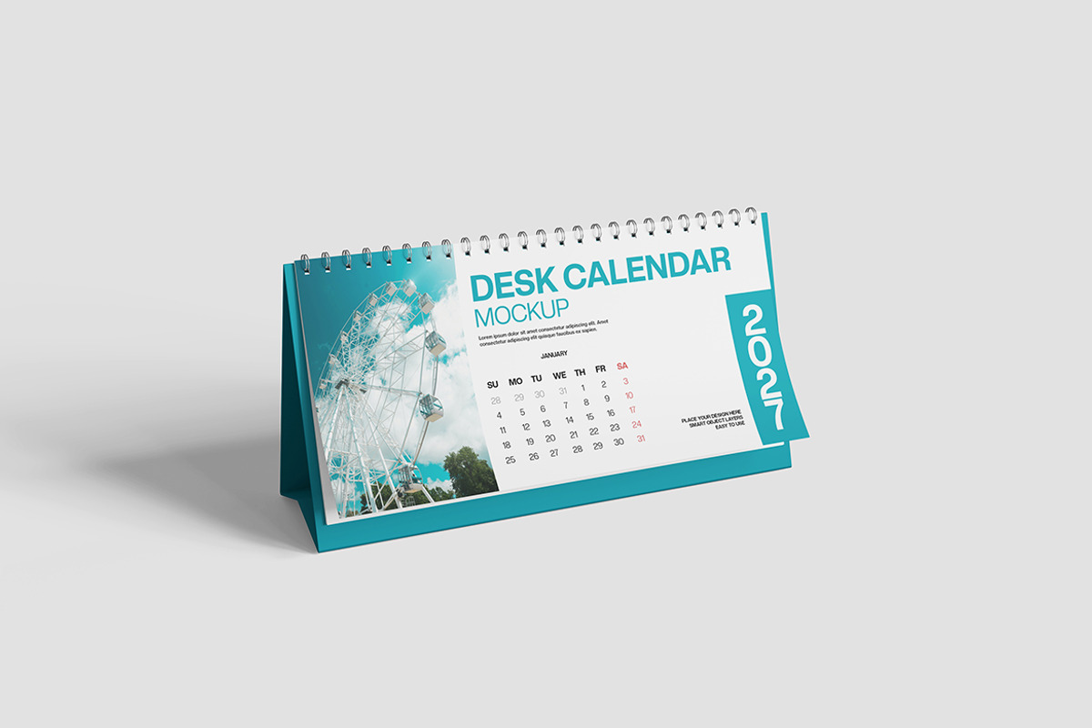Desk Calendar Mockup, a Product Mockup by bimockup (Photo 6 of 6)