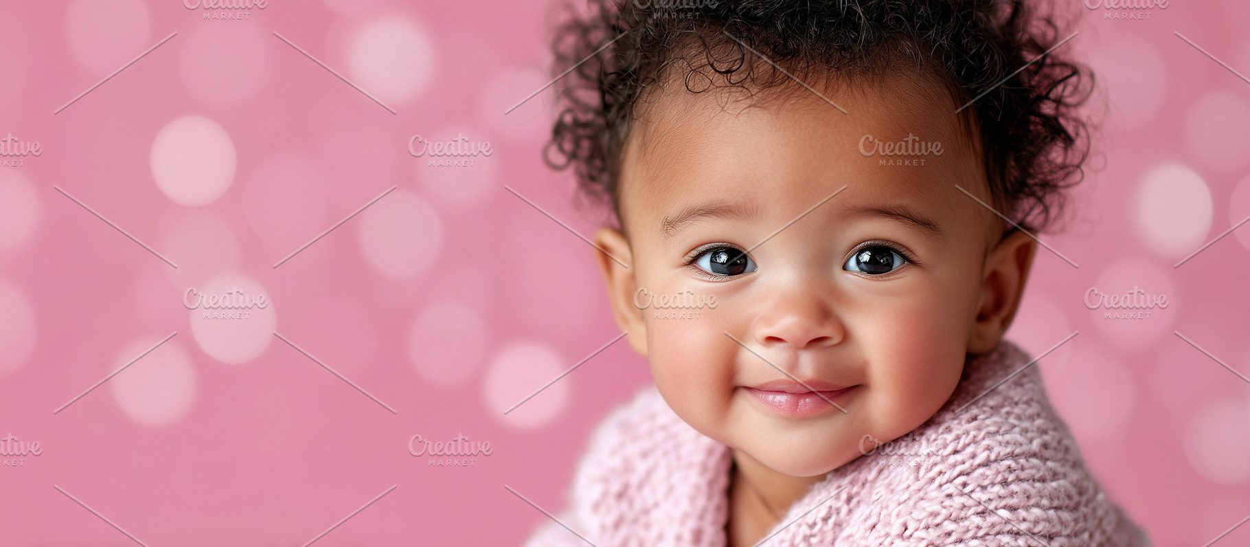 Smiling black baby wrapped in a soft, a Person Photo by MistyDay