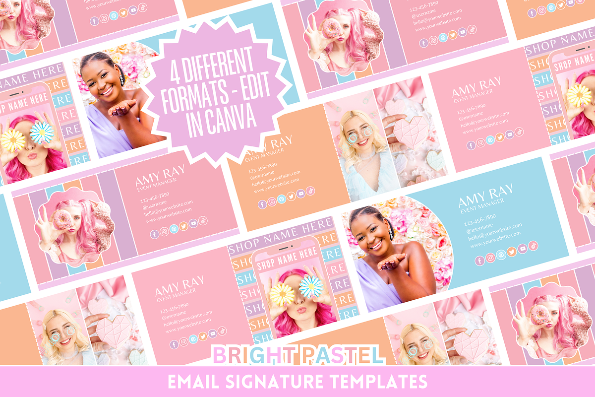 Pastel Email Signature Templates, an Email Template by SunshineStudioBoutique (Photo 1 of 9)