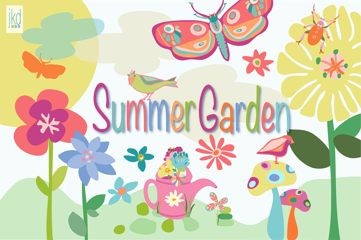 Decorative Summer Garden, an Illustration by JKD by JenniferKuhrDesign (Photo 1 of 8)