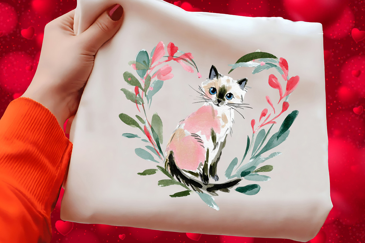 Valentine Kitten Cliparts Bundle, an Illustration by Craft Nest (Photo 7 of 7)