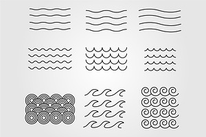 set of water or collection wave icon, an Icon by Rizkaarishandy_shop