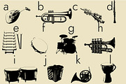 Music Instruments Dingbats Font, a Symbol Font by Minimalartstudio (Thumbnail 4 of 8)