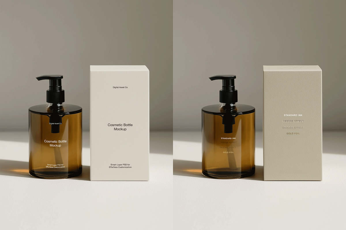 Premium Cosmetic Bottle Mockup, a Packaging Mockup by Digital Asset Co (Photo 2 of 4)