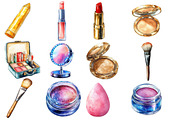 Watercolor Makeup Clipart, an Illustration by Designworld (Thumbnail 4 of 5)