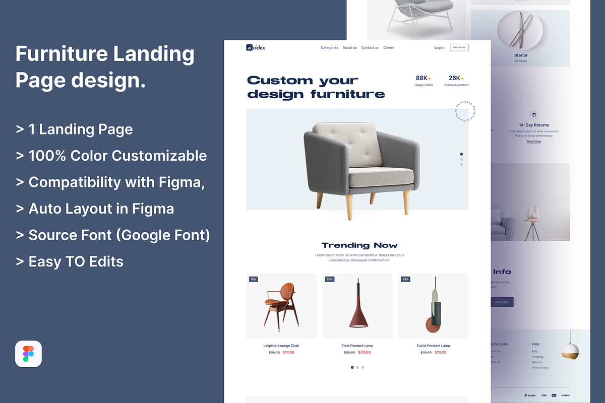 Furniture Landing Page, a Landing Page Template by UiDex (Photo 1 of 4)