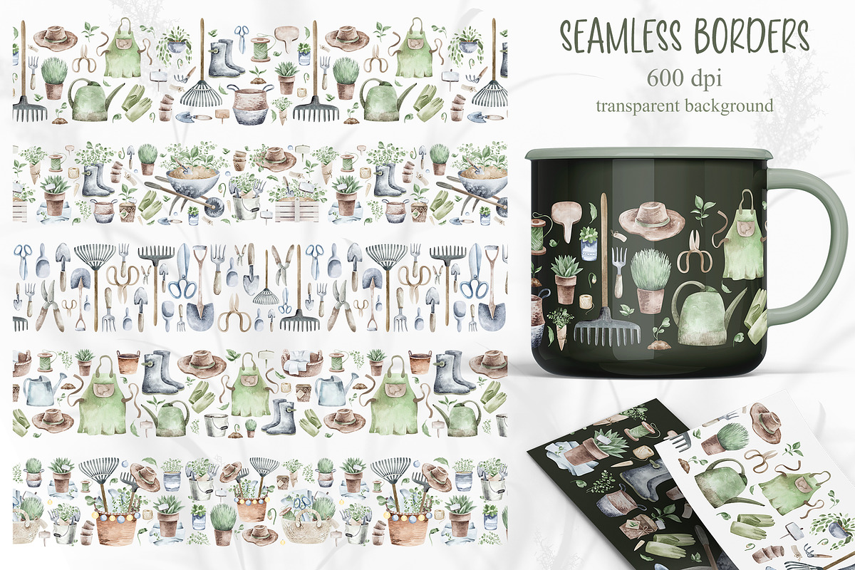Watercolor Gardening Clipart Set, a Seasonal Illustration by LenArt (Photo 8 of 15)
