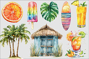 Watercolor Summer Clipart, an Illustration by Design Market (Thumbnail 3 of 5)
