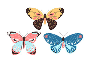 Butterflies, Set Of Illustrations