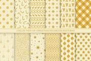 Christmas seamless golden patterns, a Pattern Graphic by ExpressShop (Thumbnail 1 of 5)