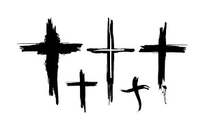 Set Cross of brush strokes. Hand, an Illustration by Nenahliadava Design