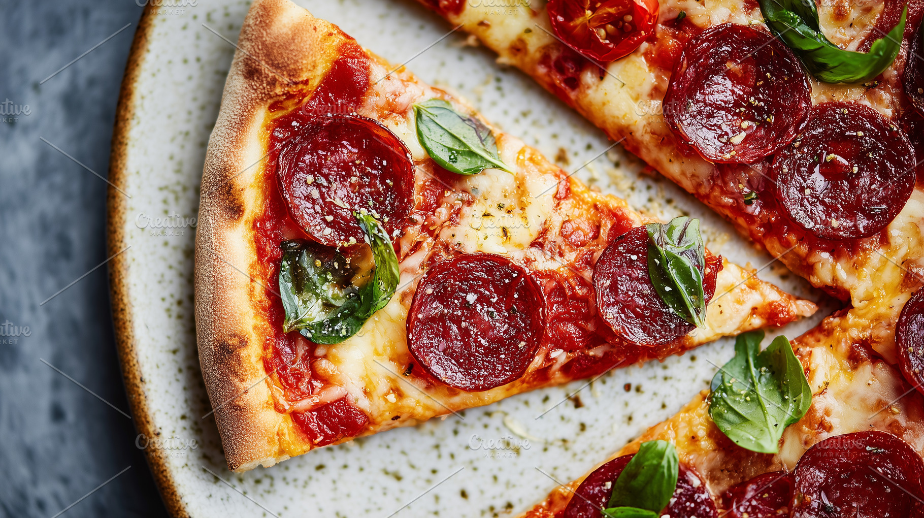 Pepperoni pizza with melted cheese,, a Food & Drink Photo by MistyDay