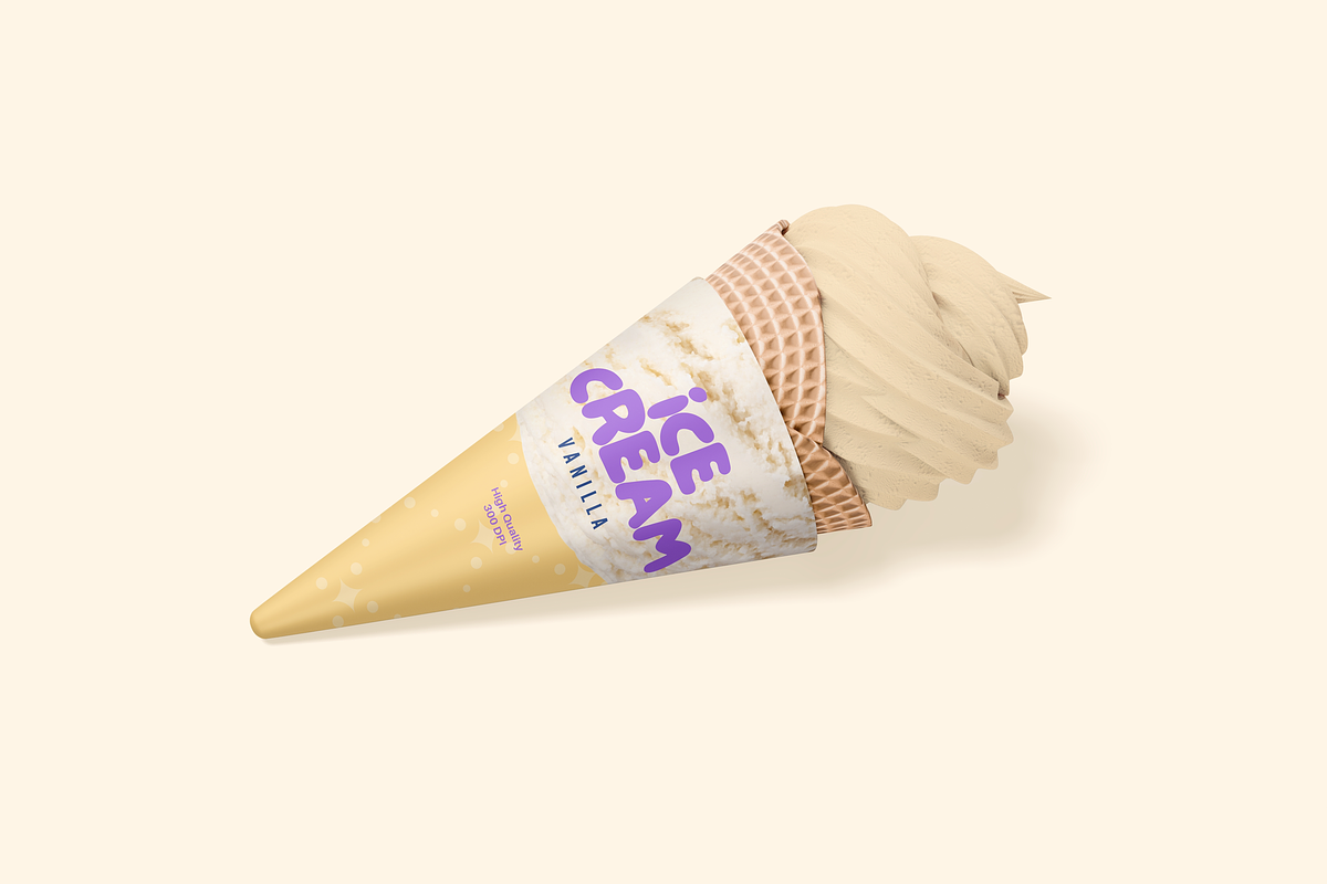 Ice Cream Cone Mockup, a Cups & Container Mockup by DSNA Mockup (Photo 3 of 5)
