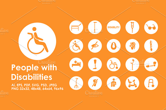 20 People With Disabilies Icons
