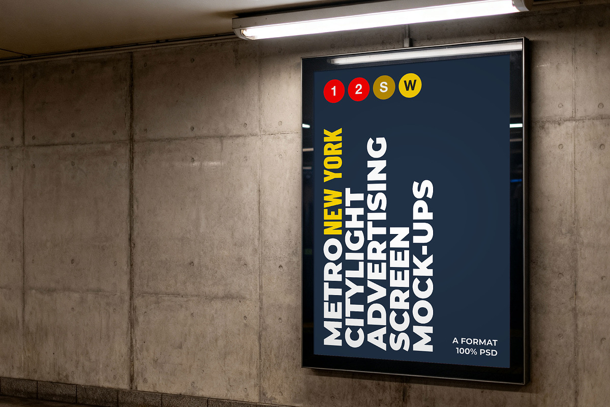 New York Metro Ad Screen Mock-Up 2, an Advertising Mockup by Graphic Shelter (Photo 4 of 8)