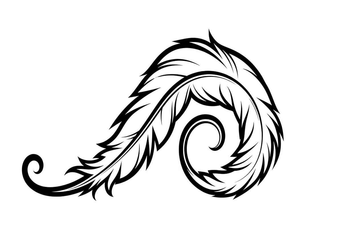 Vintage Feather Swirl SVG Bundle, an Illustration by Creativeshirt (Photo 5 of 31)