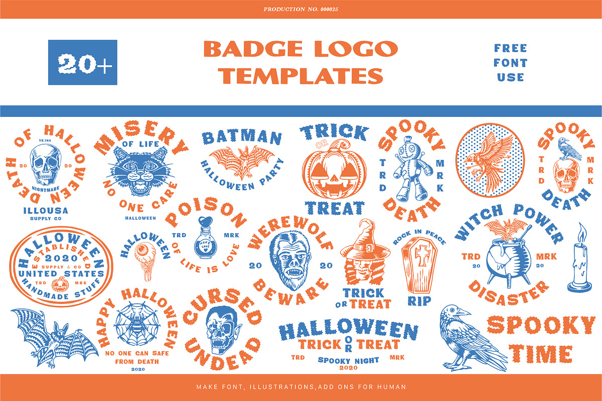 18+ Vintage Spooky Logo Templates, a Branding & Logo Template by Illousa (Photo 2 of 10)