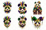 Whimsical Mardi Gras Panda Clipart, an Illustration by Black Bird Studio (Thumbnail 5 of 6)
