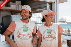 T-shirt Seaside Kiosk Mockup PSD, a Shirt Mockup by Bruno's Shop