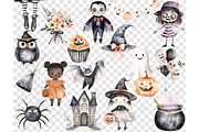Cute Halloween Clipart Set, a Person Illustration by GlamArtZhanna (Thumbnail 5 of 6)