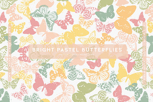 Bright Pastel Butterflies