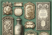 Antique Victorian Bookplate Junk, a Background Graphic by Printable Treasure (Thumbnail 6 of 7)