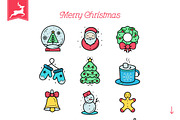 Christmas Icons in 3 different style, an Outline Icon by VectorBakery (Thumbnail 5 of 6)