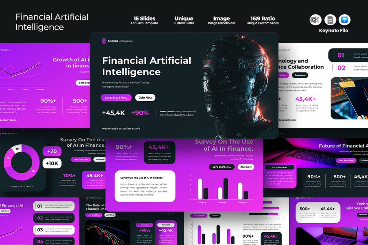 Financial AI - Keynote Template, a Presentation Template by Iqsiart Studio (Photo 1 of 3)