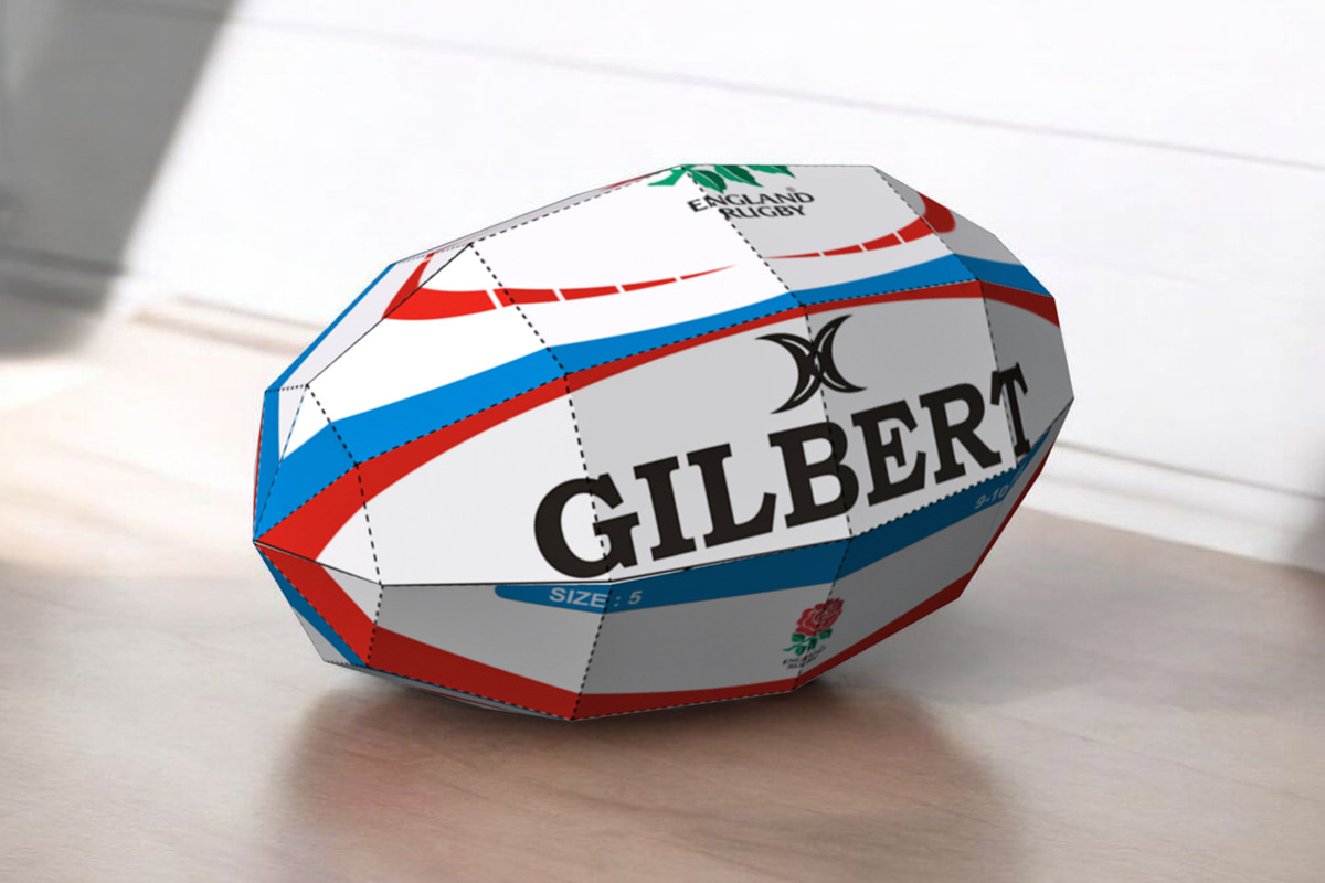 England rugby ball, a Print Template by PAPER amaze (Photo 3 of 4)