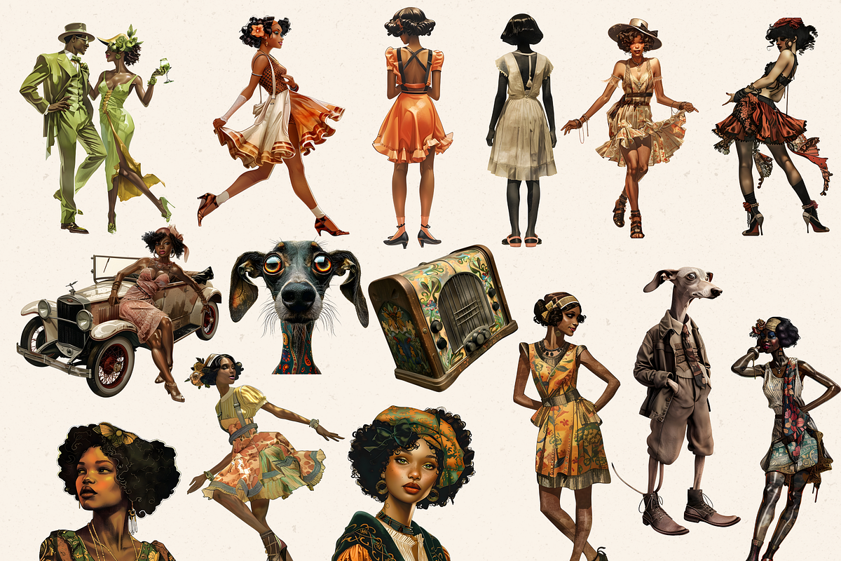 SURREAL ROARING TWENTIES CLIPART, a Person Illustration by Daring Digies (Photo 7 of 10)