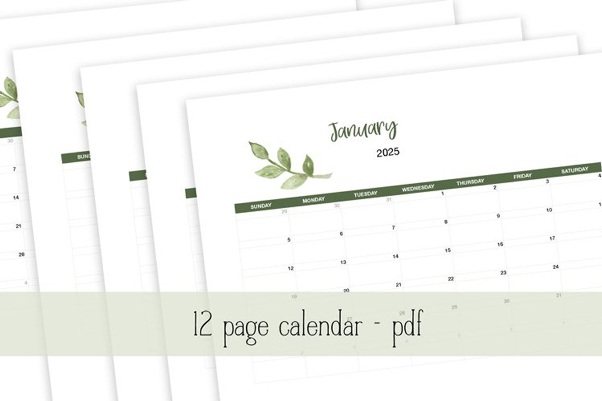 2025 Printable PDF Calendar, a Templates & Theme by DailyMiracleDigitals,LLC (Photo 2 of 2)