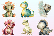 Watercolor Prehistoric Cute Dinosaur, a Graphic by CitraGraphics (Thumbnail 2 of 4)