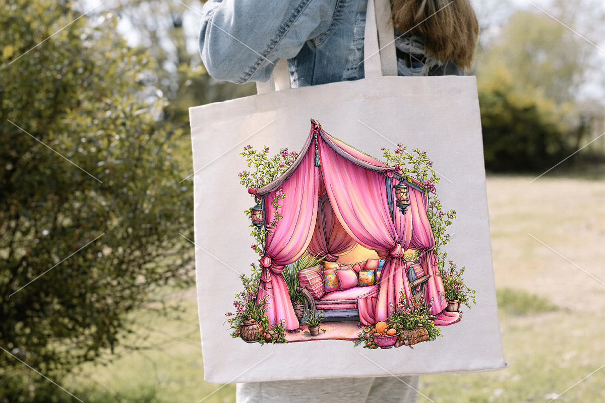 Whimsical Pink Summer Poolside Clipa, a Seasonal Illustration by Canvas Craft (Photo 7 of 7)