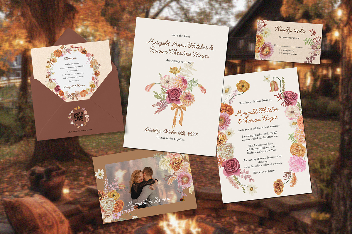 Autumn Garden floral watercolor fall, a Decorative Illustration by SunnyAfternoons (Photo 9 of 18)