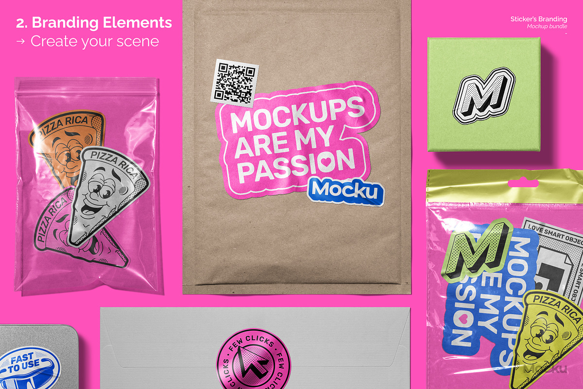 Sticker's Branding Mockup Bundle, a Packaging Mockup by Mocku (Photo 8 of 25)