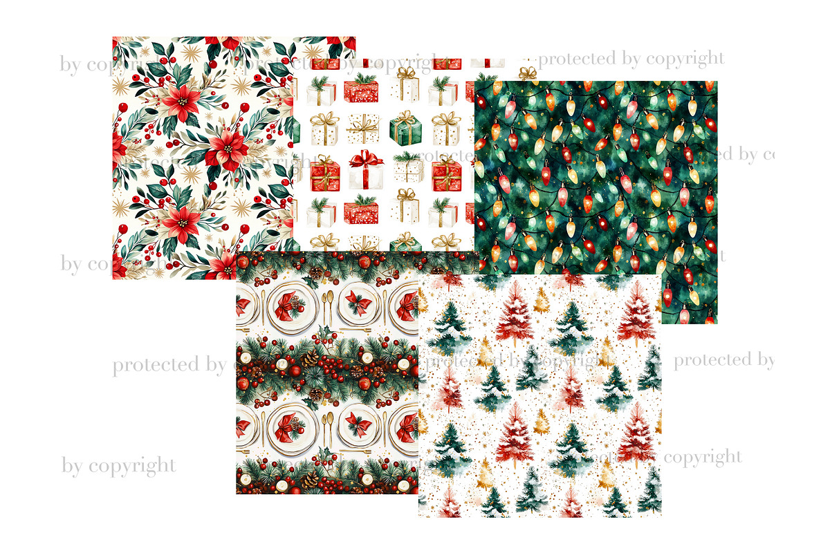 Family Holidays Digital Paper, a Pattern Graphic by GlamArtZhanna (Photo 4 of 4)