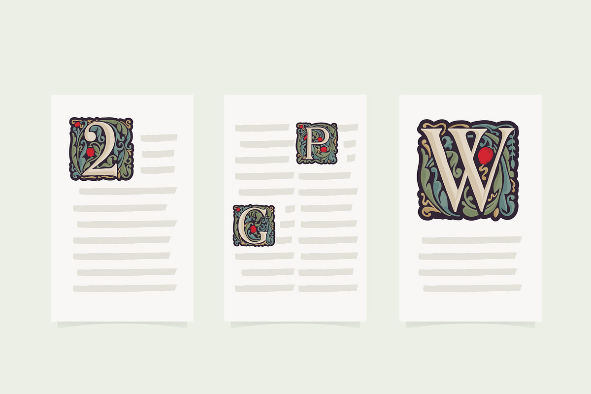 Illuminated Initials font family, a Blackletter Font by kaer_shop (Photo 6 of 10)